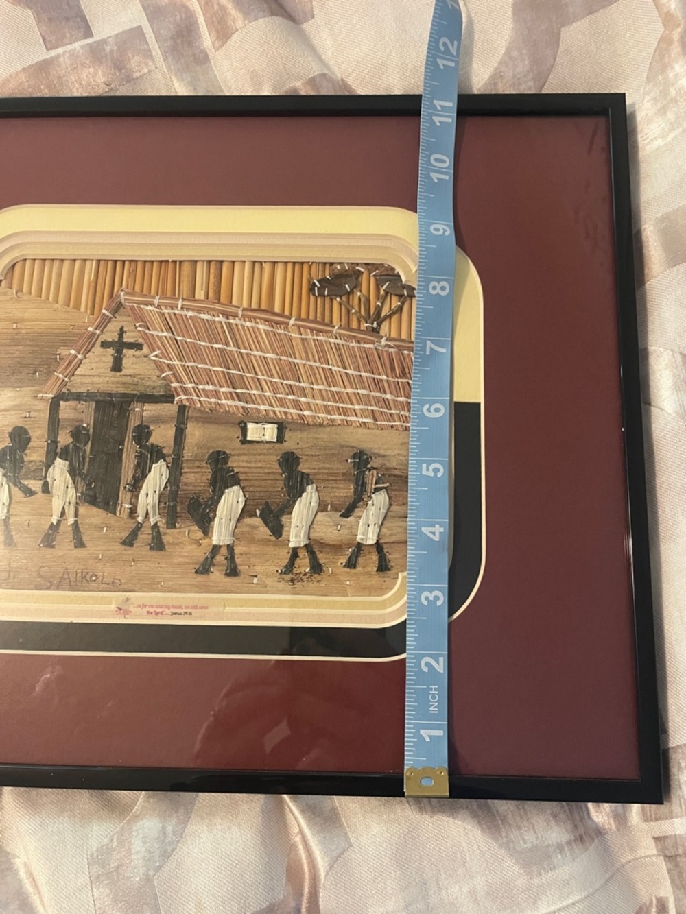 Framed African banana leaf Art Church - Picture 6 of 6
